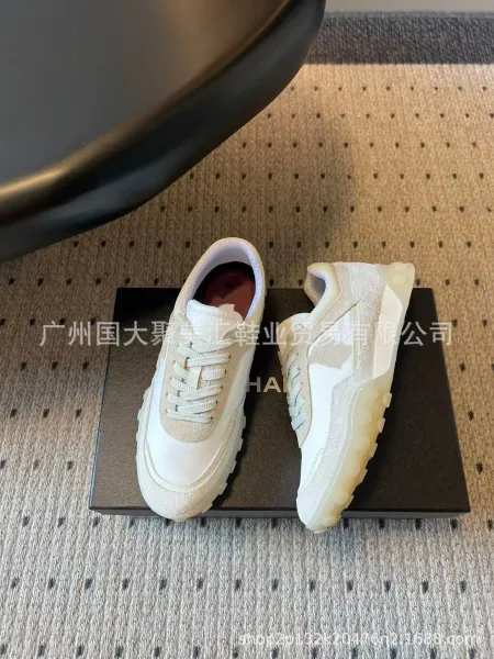 Chanel Runway Sneakers White Navy Beige Sneakers - 6