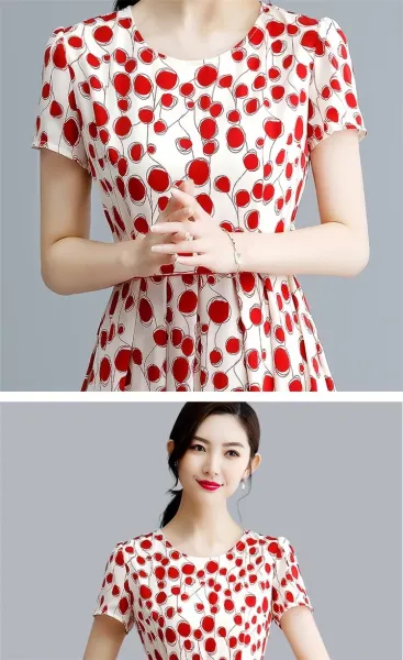 Design Red Polka Dot A-Line Dress - 13