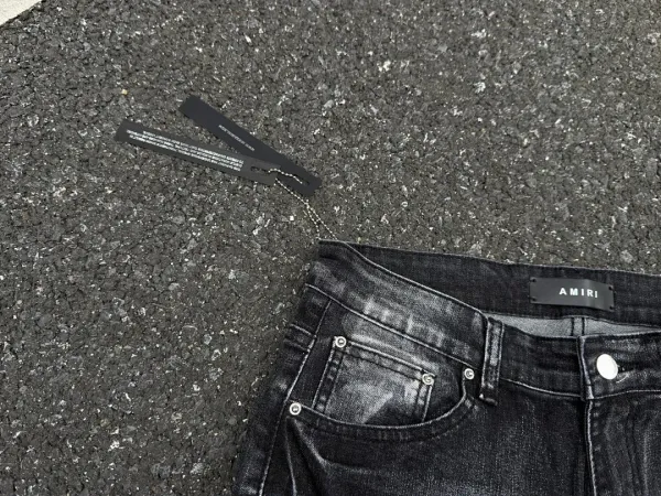Amiri Distressed Logo Jeans Black - 7