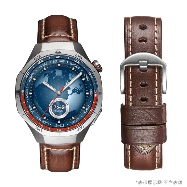 Design Huawei Watch GT 3 Pro World Time Brown Leather Strap Smartwatch Smartwatches - 1