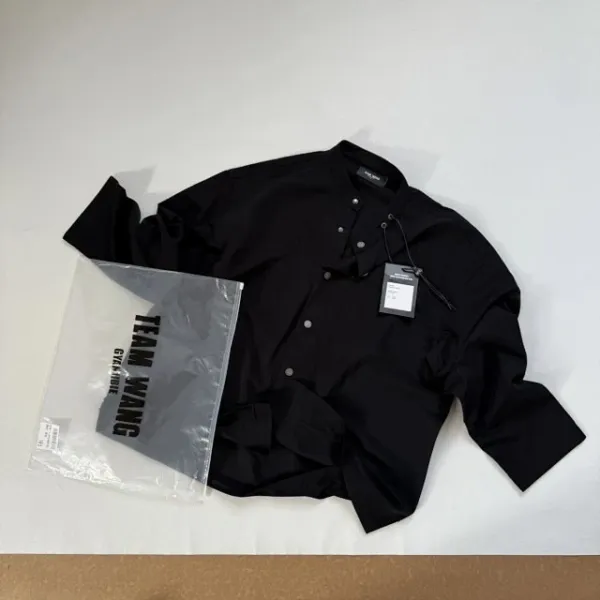 Design Black Mandarin Collar Shirt - 18