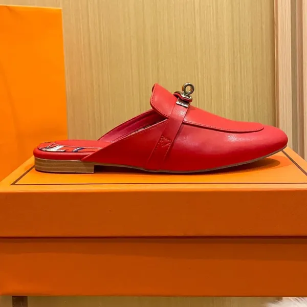 Hermès Oran Mule Light Blue Leather Slipper - 18