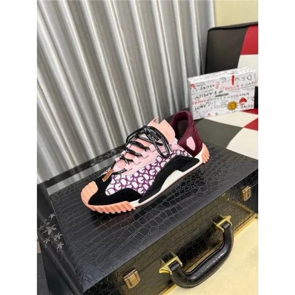Dolce & Gabbana D&G Oblique Print Chunky Sneakers Pink Purple Black - 1