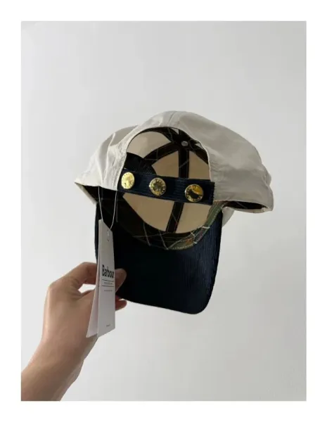 Burberry Barbour Corduroy Brim Baseball Cap Olive / Brown and Cream / Navy Hats - 31