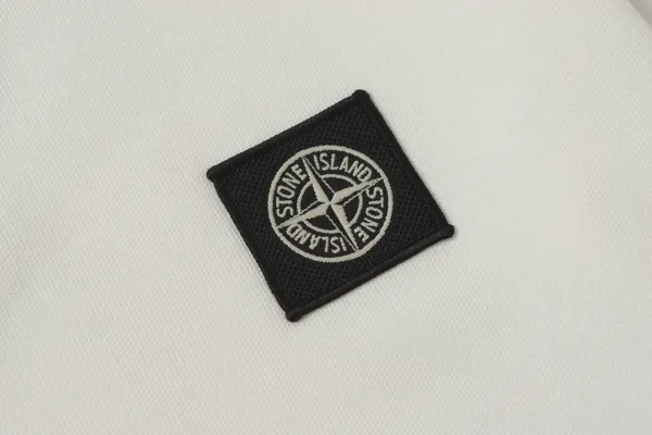 Stone Island Logo Patch Polo White Polo Shirt - 6