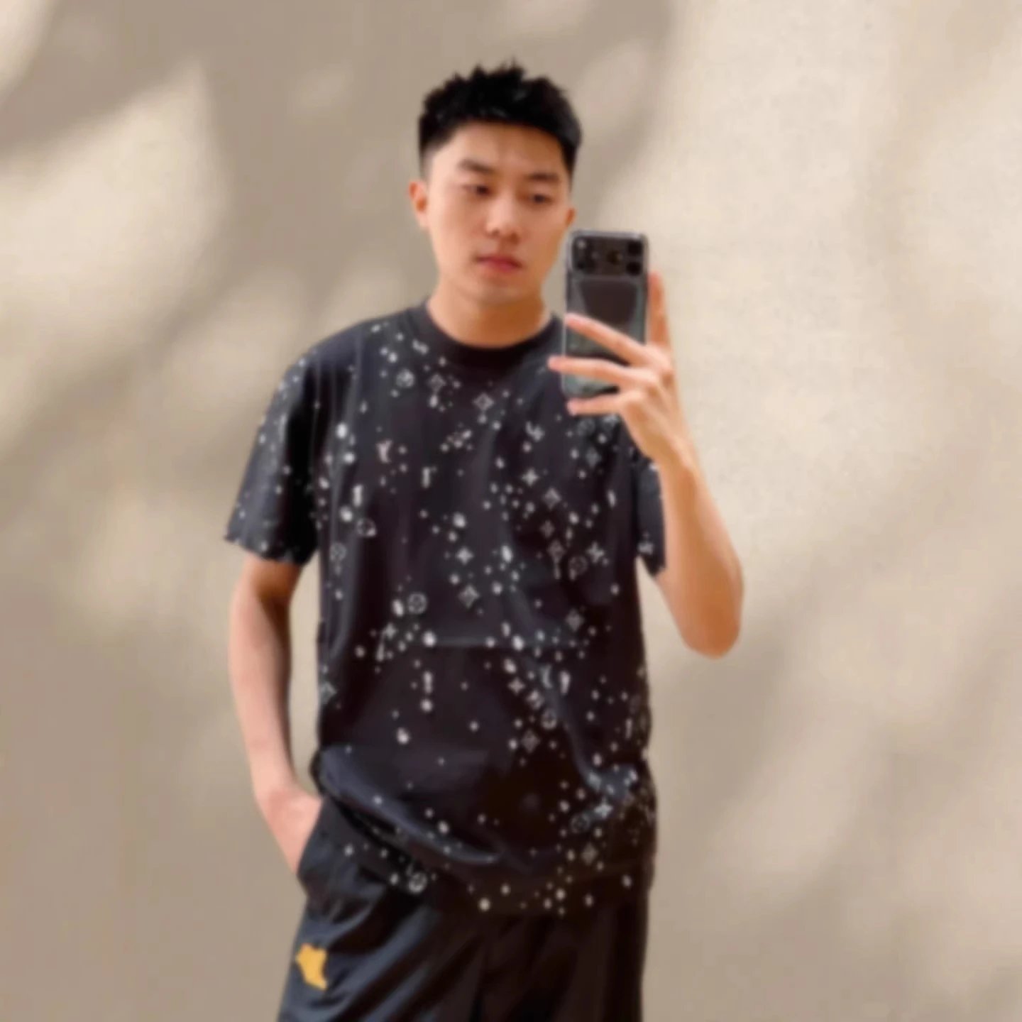 Louis Vuitton Monogram Splash Print T-Shirt Navy - 5