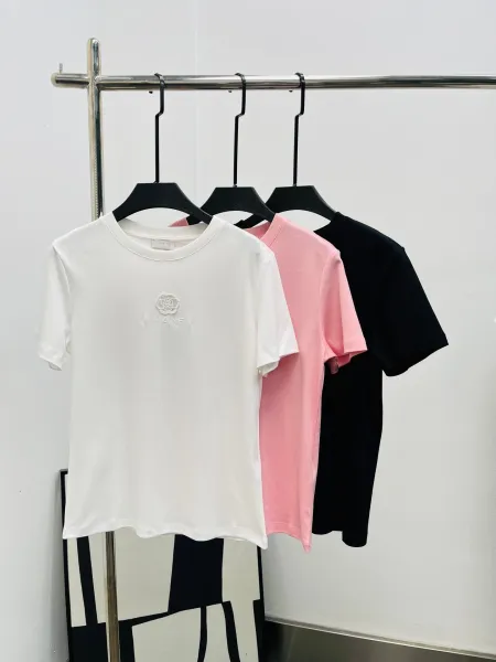 HANE Embroidered Rose Logo Black T-Shirt - 3