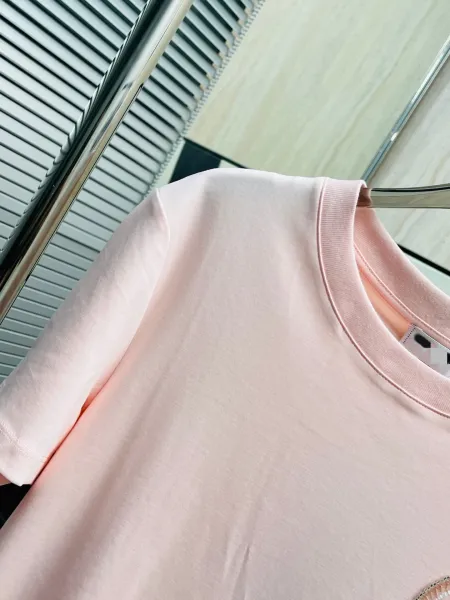 Chanel Lock Embroidery Pink T-Shirt - 8