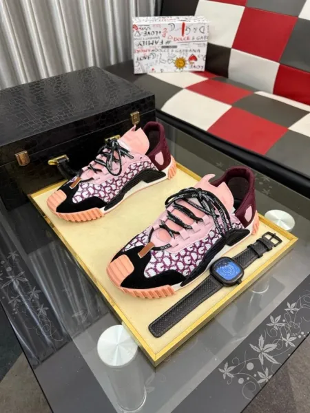 Dolce & Gabbana Sneakers Beige Pink Multicolor Sneakers - 10