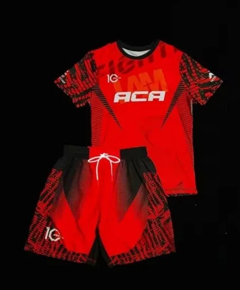 Design ACA Fight Gear Red Black Performance Set Activewear - 7