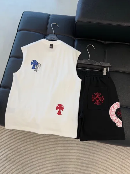 Chrome Hearts Cross Embroidered Sleeveless T-Shirt White Vest Top - 13