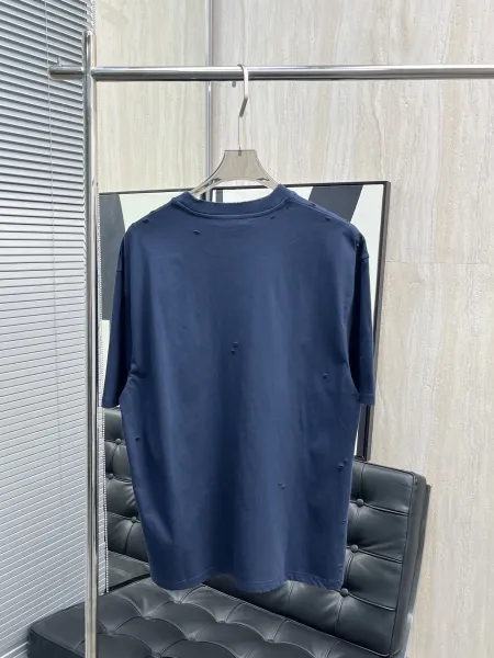 Acne Studios Distressed Logo Print Navy T-Shirt - 9