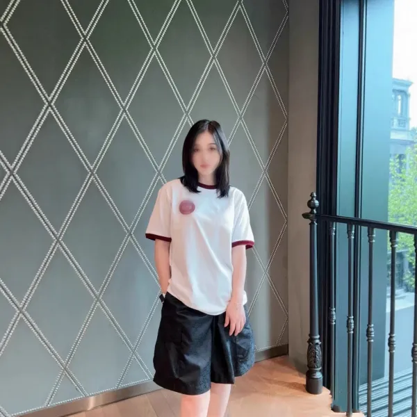 Gucci Ringer T-Shirt White with Burgundy Trim - 4