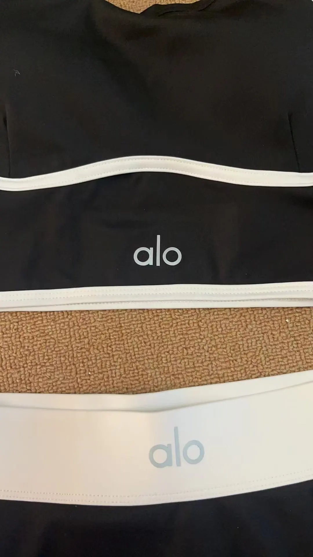 Alo Yoga Studio Crop Top and Skort Set White with Black Trim Activewear - 4