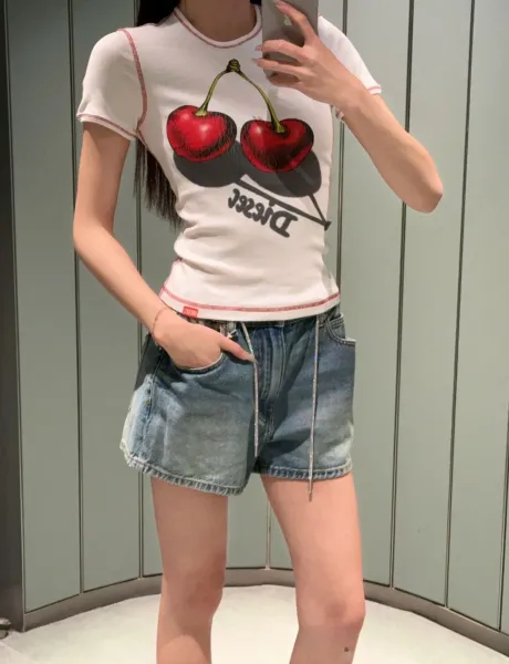 Denim Tears Drawstring Waist Denim Shorts Blue - 5