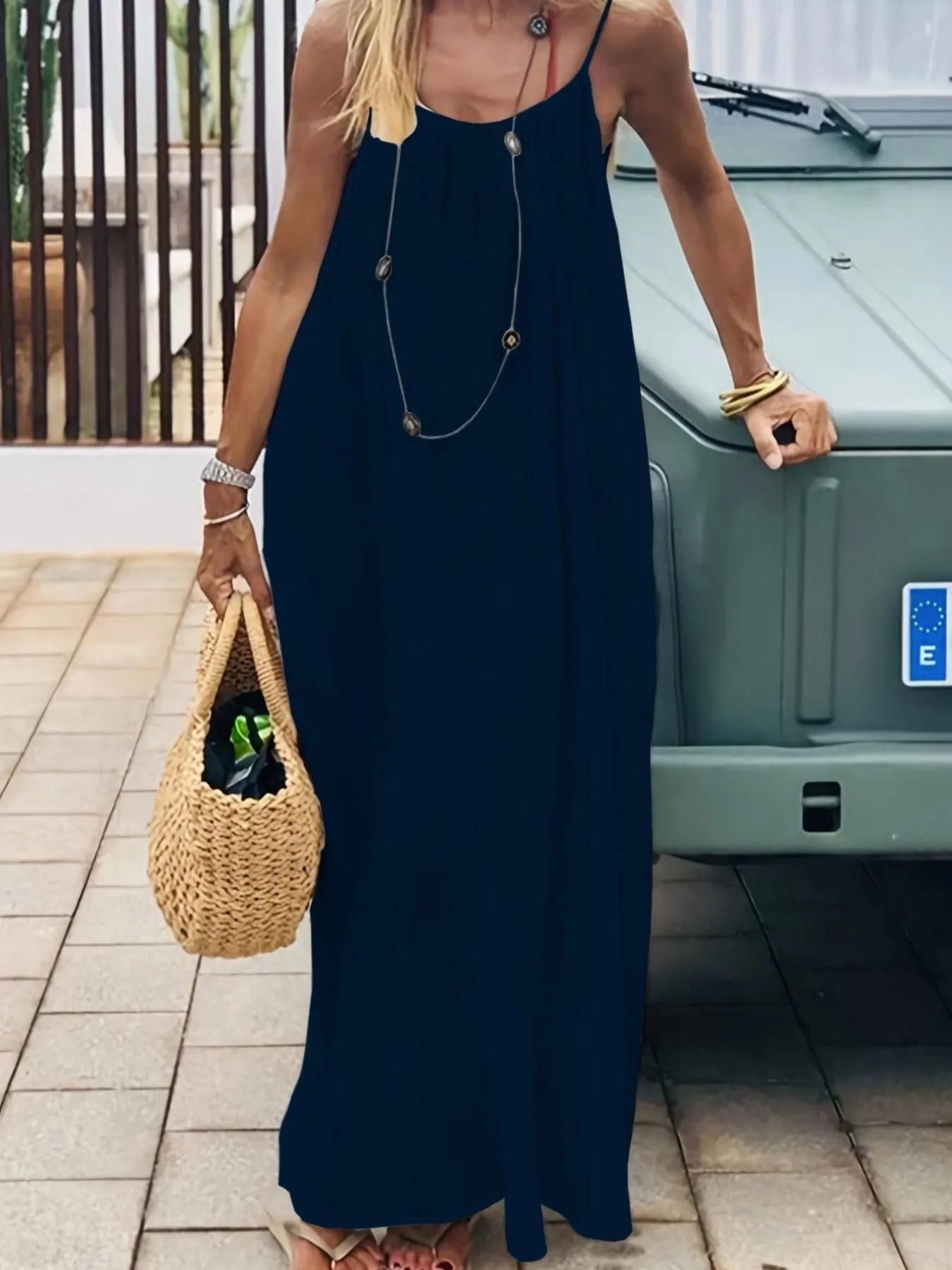Design Backless Tie-Waist Mint Green Maxi Dress - 26