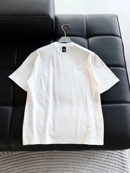 Chrome Hearts Cross Embroidered White T-Shirt - 5