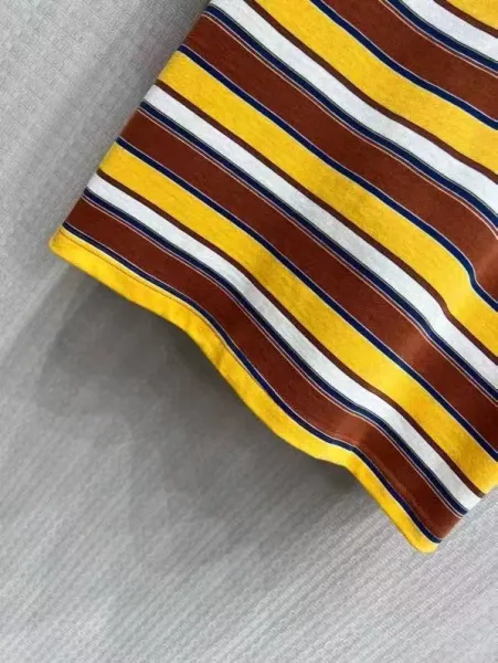 Design Multicolor Striped Ringer Tee with Navy Trim T-Shirt T-Shirts - 4