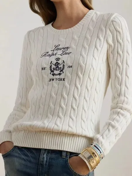 Ralph Lauren Cable Knit Sweater Navy - 3