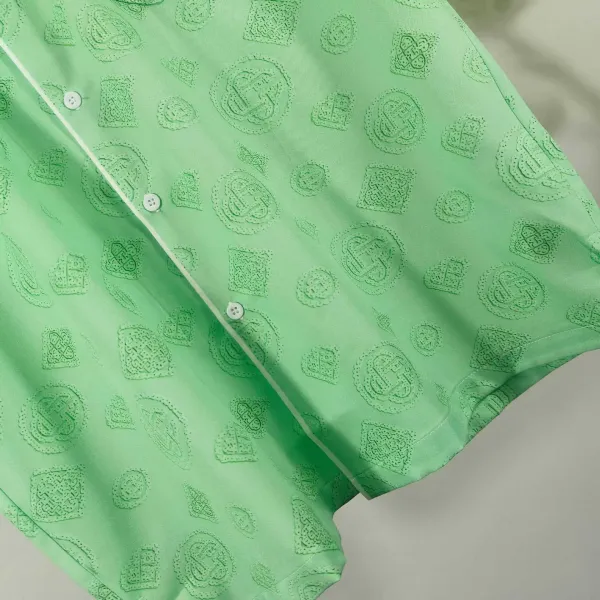 BLANCA Casa Blanca Patterned Mint Green Pajama Set Sleepwear - 10