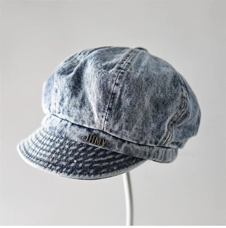 MMY Denim Newsboy Cap Light Wash Hats - 3