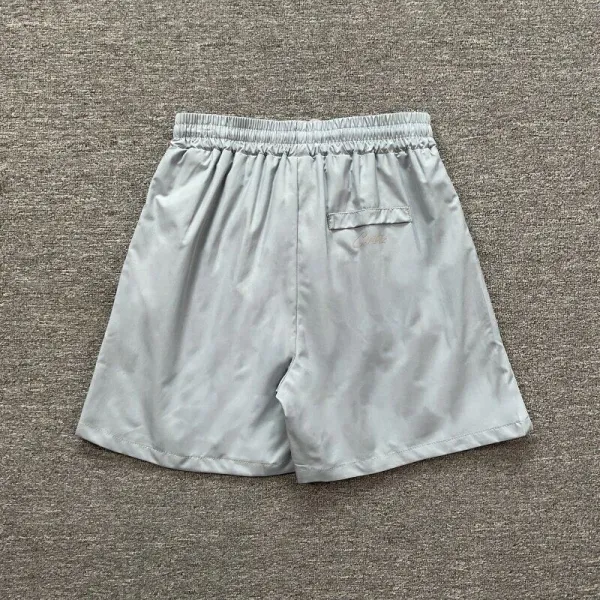 Design Mesh Panel Track Shorts Gray with Yellow and Black Stripe - 15