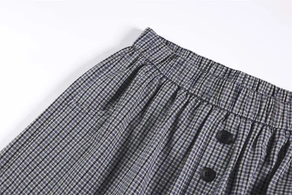 Design Gingham Wide-Leg Pants Gray - 7