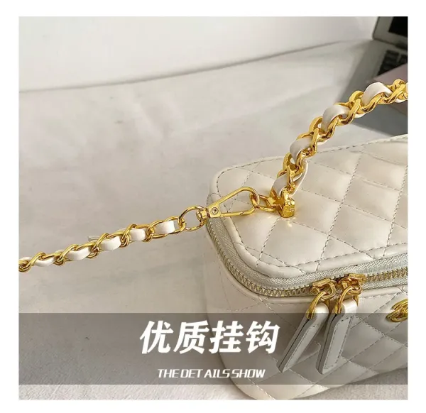 Chanel Mini Vanity Bag White Quilted Leather Handbag - 16