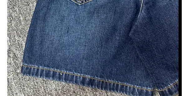 Design High-Waisted Wide-Leg Denim Shorts Navy - 20