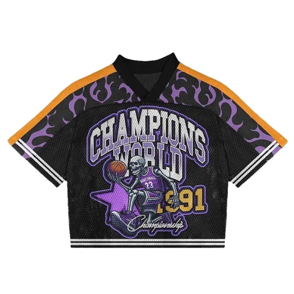 Design State of Mind x V 12 Flame Mesh Jersey Purple Jersey - 28
