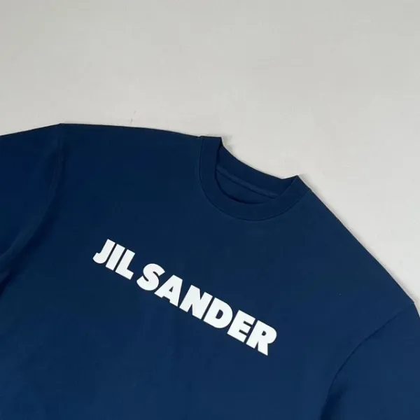 Jil Sander Logo Print Oversized T-Shirt Navy - 25