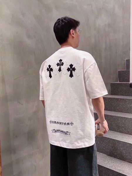 Chrome Hearts Cross Embroidered White T-Shirt - 22