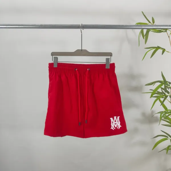 Amiri Logo-Embroidered Red Swim Shorts - 1
