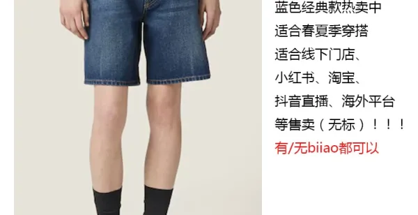Design High-Waisted Wide-Leg Denim Shorts Navy - 4