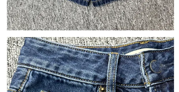 Design High-Waisted Wide-Leg Denim Shorts Navy - 10