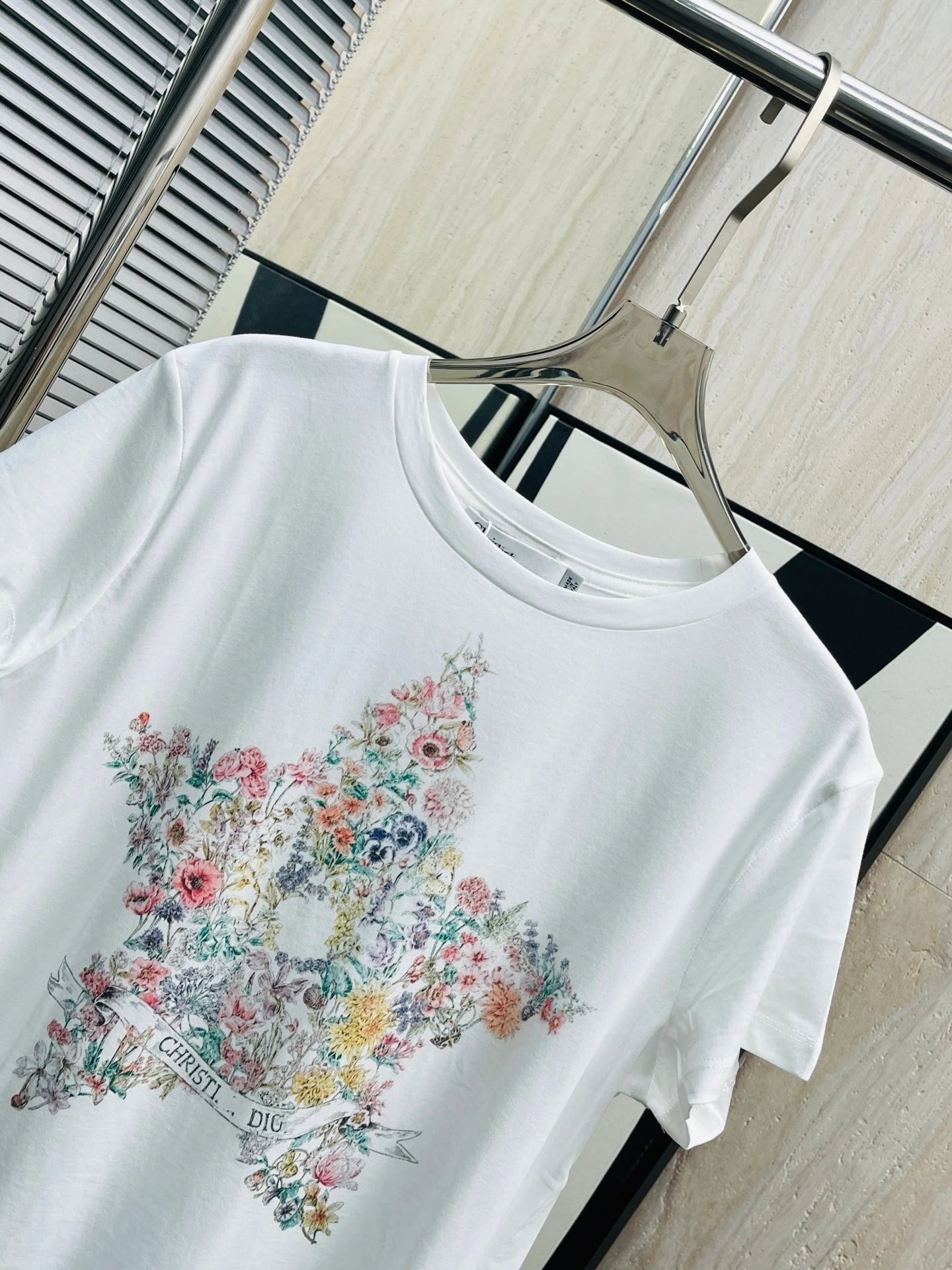 Dior Floral Star Print White T-Shirt - 9