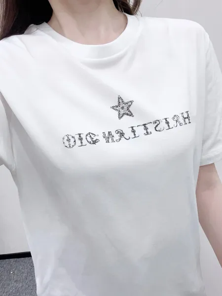 Dior Christia Dior Embroidered Star White T-Shirt - 3