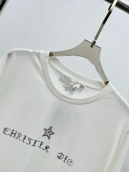 Dior Christia Dior Embroidered Star White T-Shirt - 7