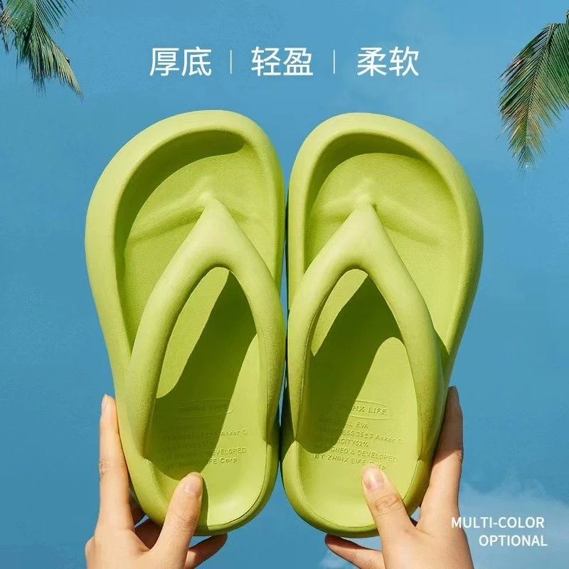 沙滩海边凉拖鞋女款夏季外穿新款高级感厚底人字拖女夏天外出