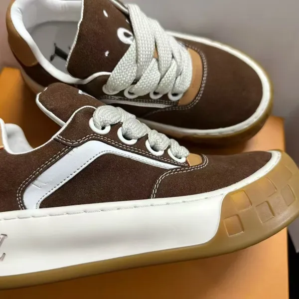 Design Low-Top Suede Sneakers Mustard Yellow White - 11