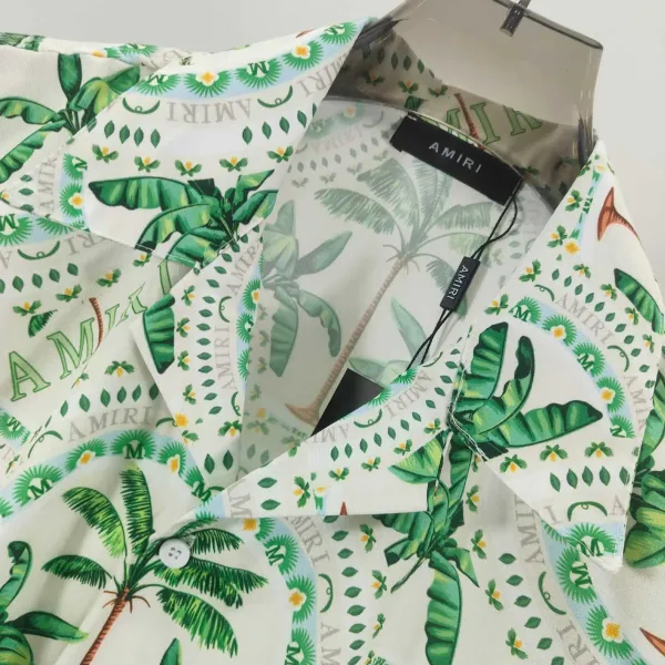 Amiri Palm Tree Print Short-Sleeve Shirt and Shorts Set White Green - 6