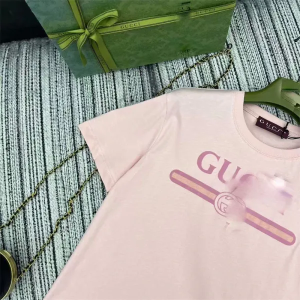 Gucci Logo Print Pink T-Shirt - 5