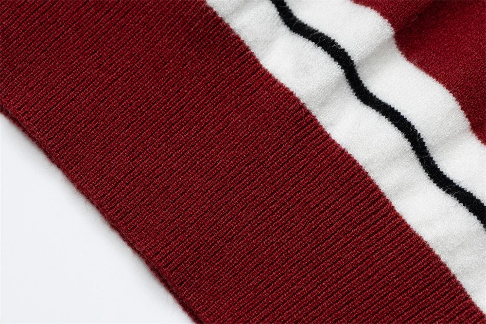 Design Striped Knit Polo Black Gray White Green Polo Polo Shirt - 9