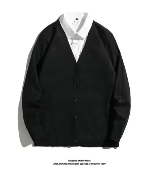 Design V-Neck Button-Up Cardigan Gray Sweater Outerwear.cardigan - 12