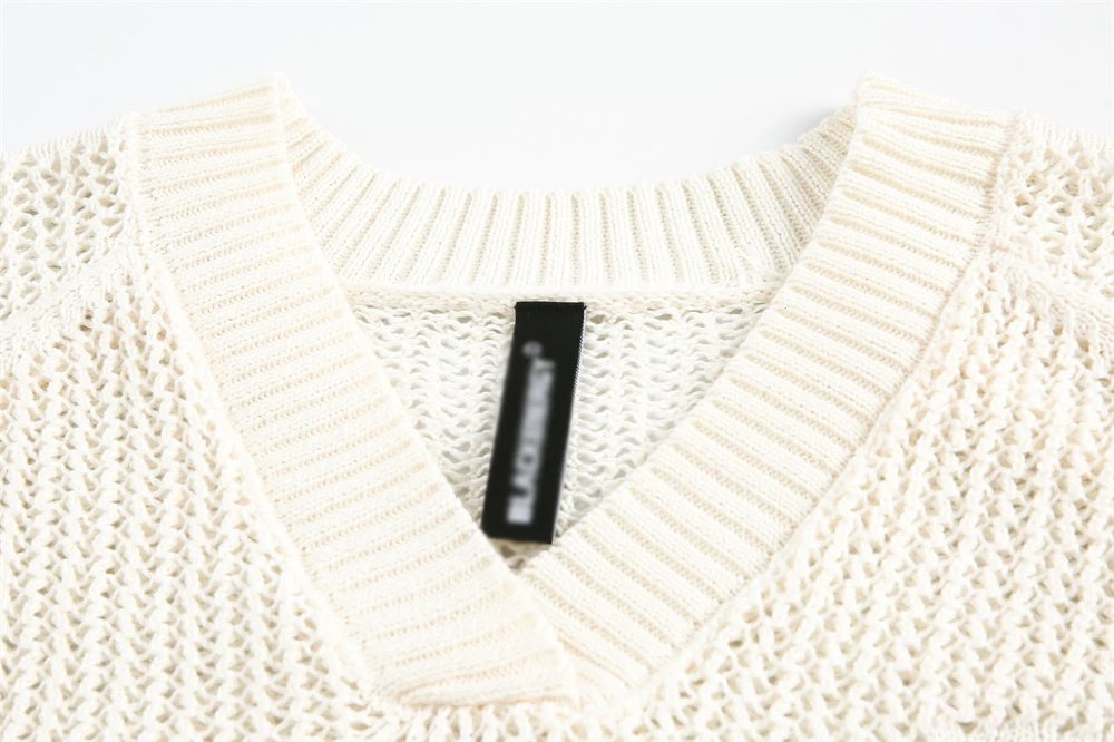 Design BLACK Energy 01 V-Neck Knit Sweater Cream Sweater - 9