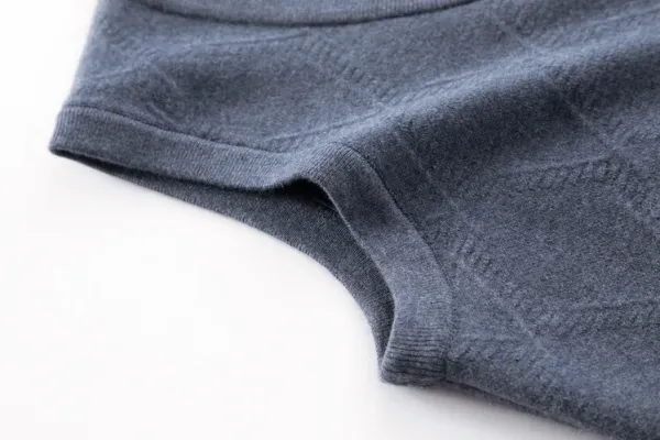 Design V-Neck Knit Vest Navy Blue Vest Top - 72