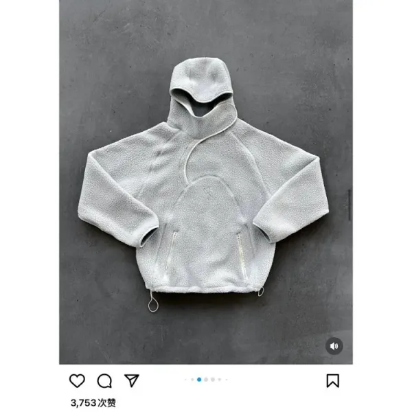 Design Fleece Cropped Hoodie White - 1