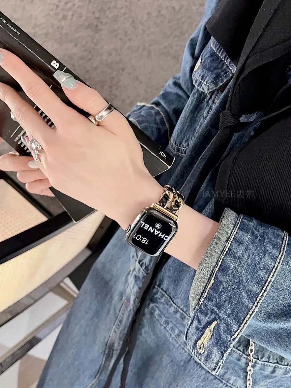 Apple Watch with Rose Gold Metal Link Bracelet Smartwatch - 12