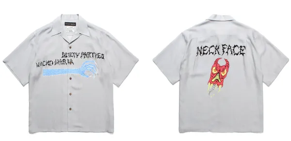 Design Wacko Maria Bloody Parties Shirt Gray Short-Sleeve Button-Up Shirt - 1