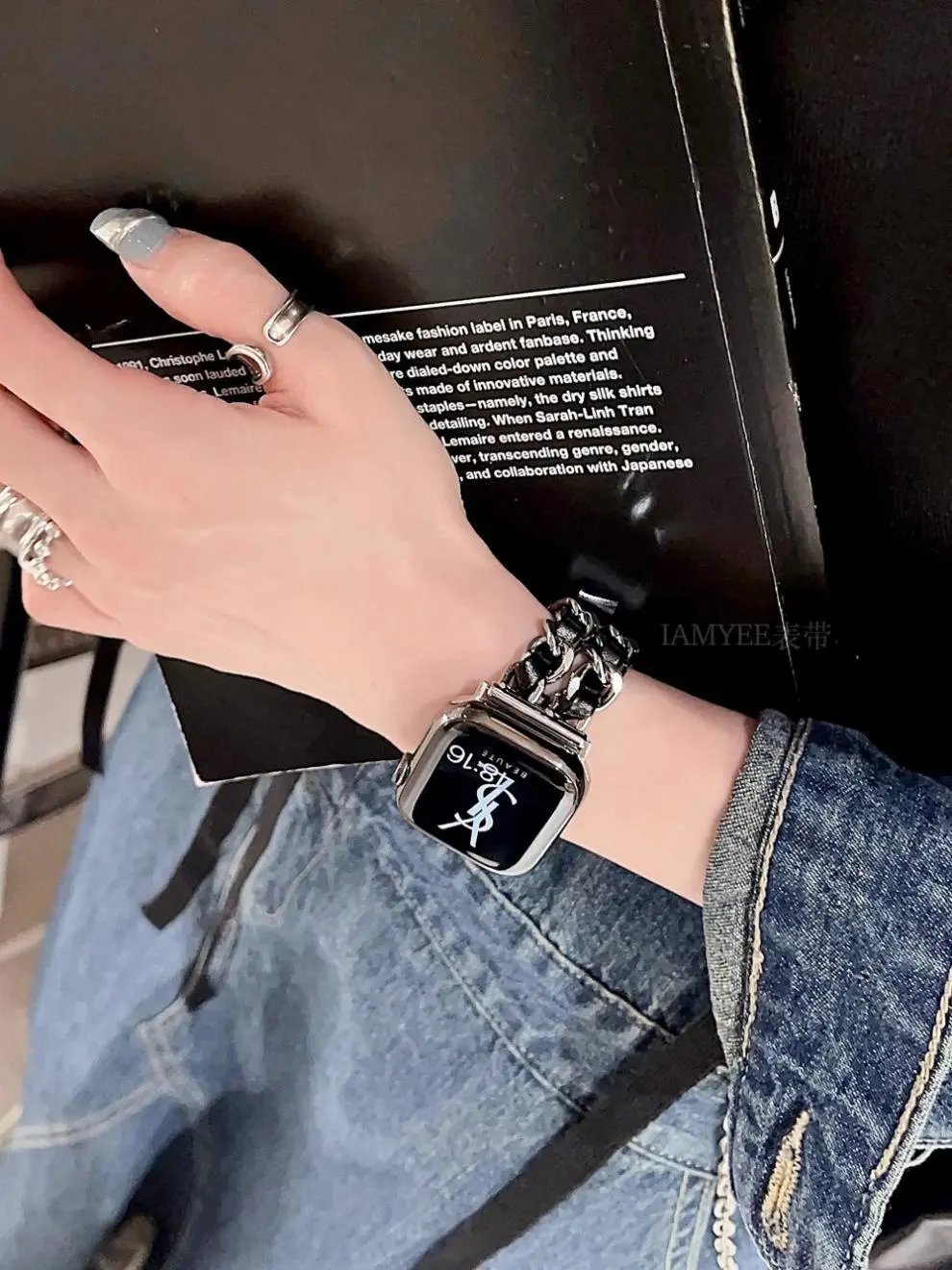 Apple Watch with Rose Gold Metal Link Bracelet Smartwatch - 16